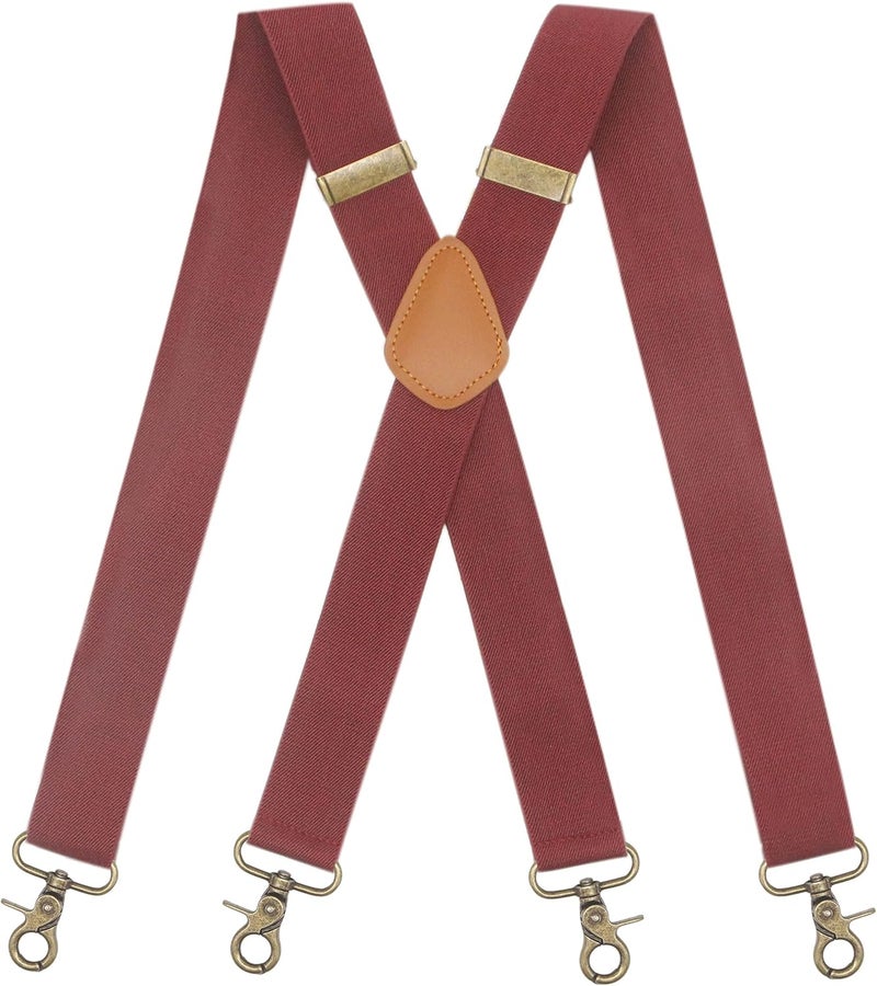 Timiot Mens Suspender 4 Swivel Strong Hooks Adjustable Braces Elastic Comfortable X Style Heavy Duty Strap - Image 1